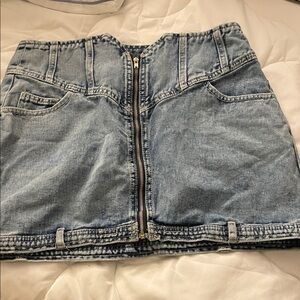 SHEIN Light Blue Denim Mini Skirt
